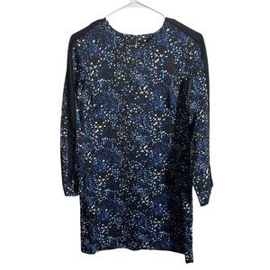 Banana Republic Womens Dress Size 2 Abstract Print Long Sleeve Blue